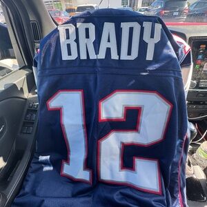 Reebok Blue and Gray NFL Equipment Jersey Tom Brady